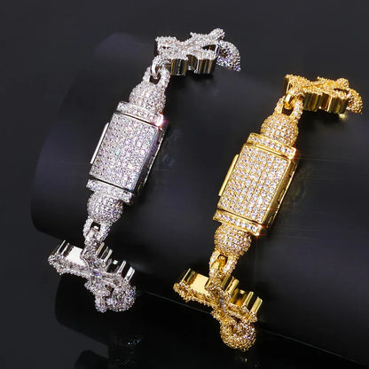 Rapper Iced Out Chain Round Bead Zircon Cross Necklace for Men | Caratix Jewelry - CaratixJewelry