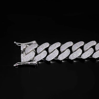 22mm Four Row Cuban Chain Necklace Zircon - CaratixJewelry