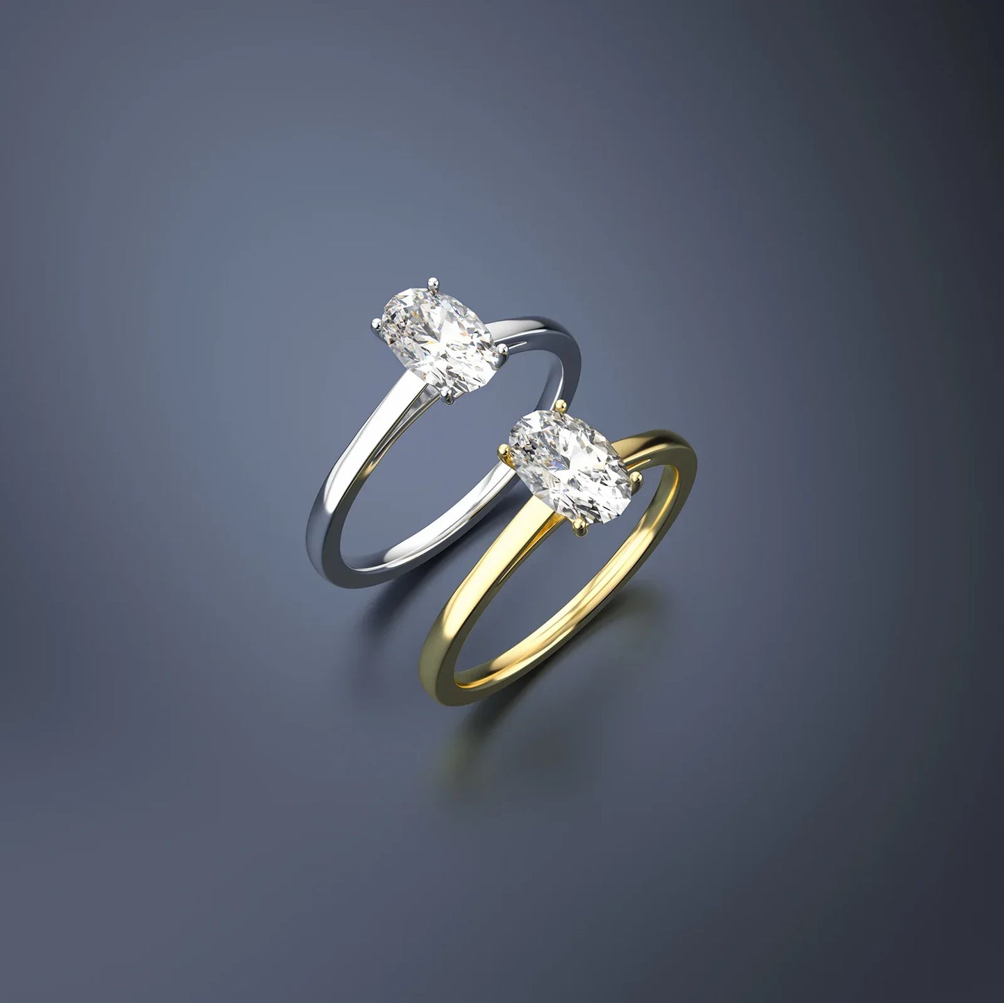 D Color Oval Moissanite Solitaire Ring | S925 Sterling Silver | Caratix