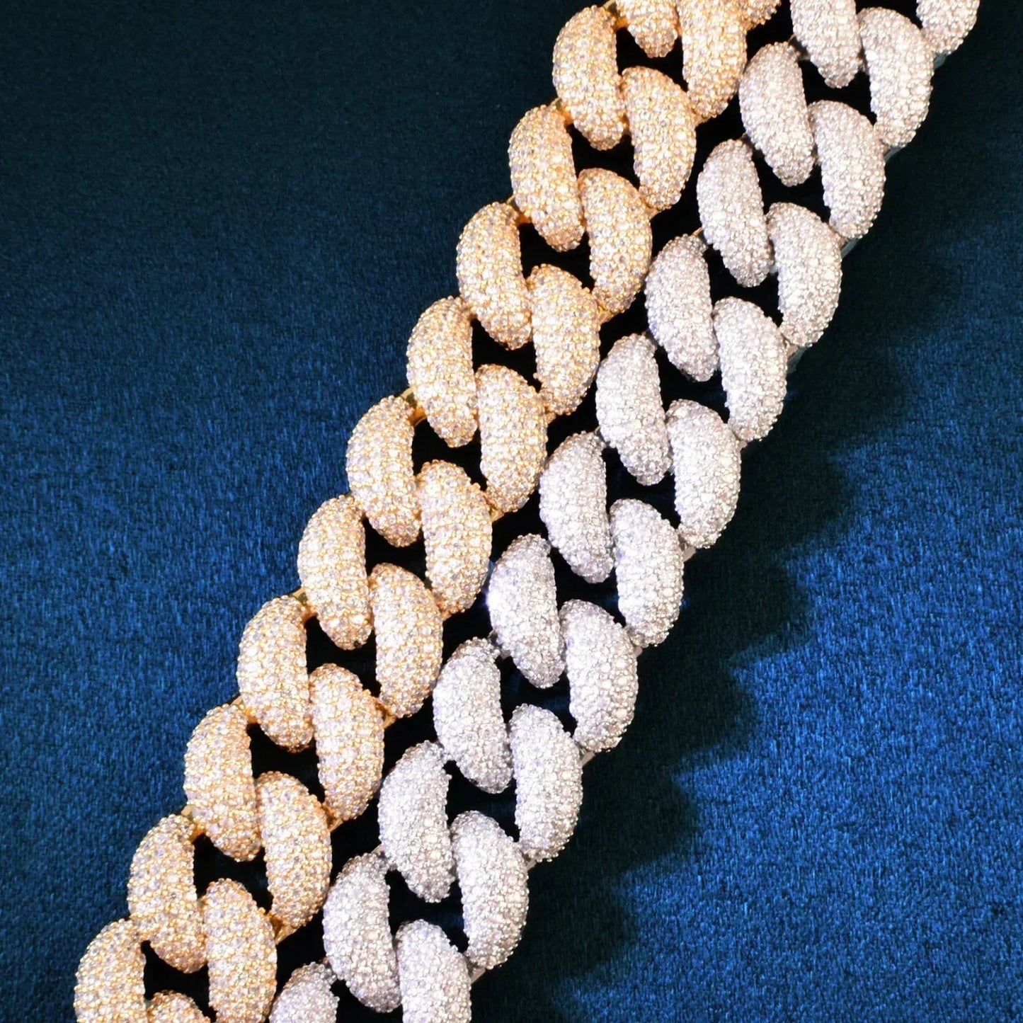 14mm Iced Out Cuban Chain Necklace with Copper and Zircon Stones - CaratixJewelry