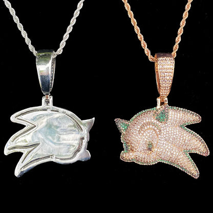 Iced Out Cartoon Genie Pendant | Men's Micro Pave Character Necklace - CaratixJewelry