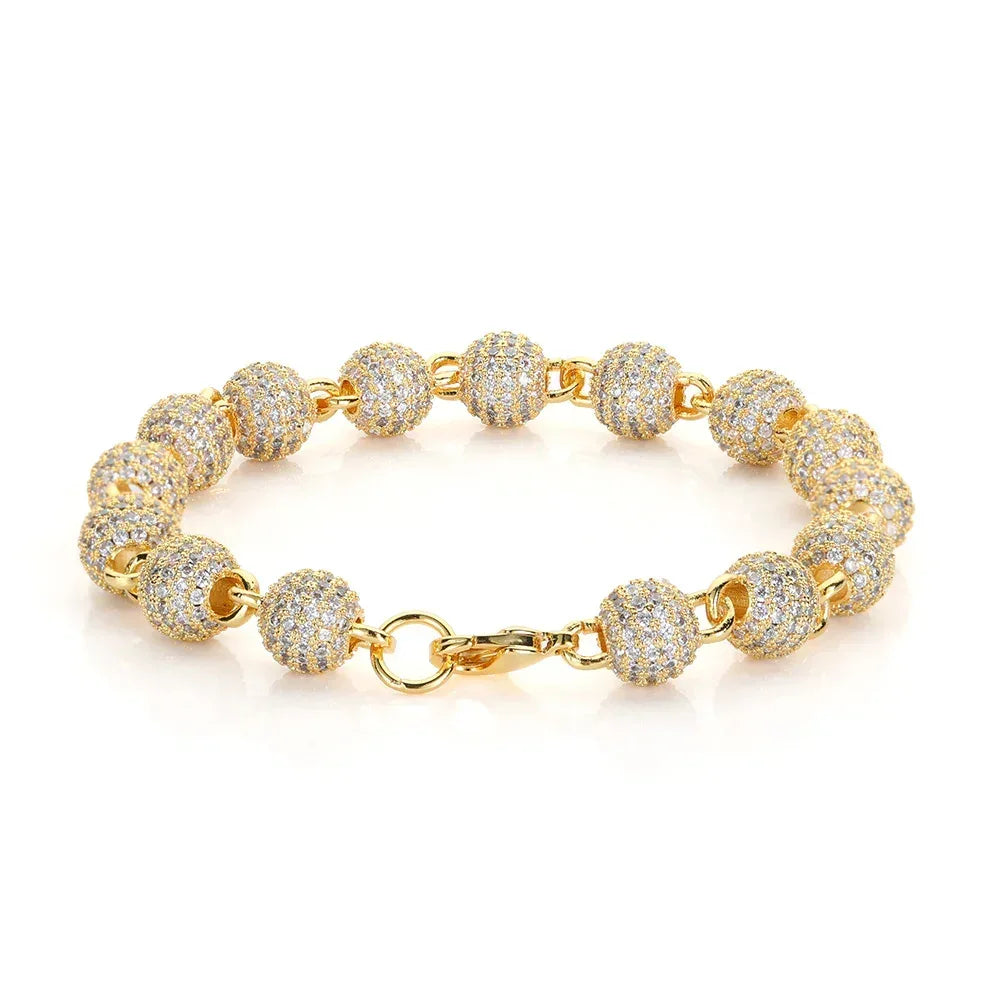 8mm Bead Chain Bracelet with Zircon | Men’s Trendy Personalized Jewelry | Caratix Jewelry - CaratixJewelry