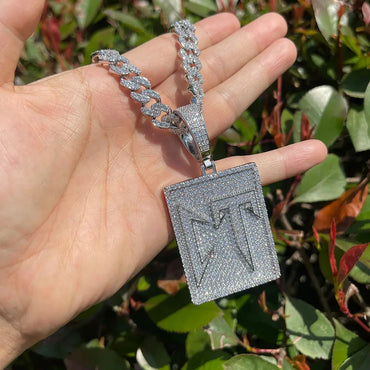 Men's Corridos Tumbados Initial Necklace | Premium Copper CZ Hip Hop Medallion Caratix - CaratixJewelry