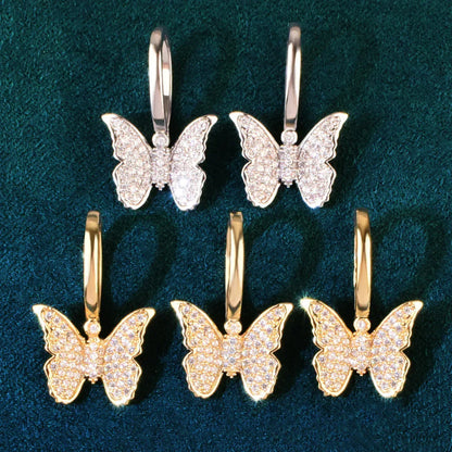 Mini Butterfly Pendant Necklace | CZ Hip Hop Unisex Streetwear Jewelry - CaratixJewelry