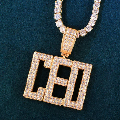 Iced Out Letter Necklace | Custom Alphabet CZ Pendant Trendy Streetwear Jewelry - CaratixJewelry