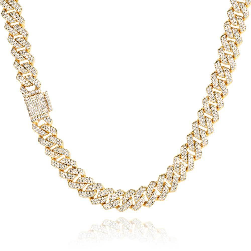 Cuban Chain Necklace with Zircon Stones - CaratixJewelry