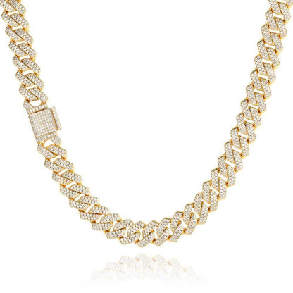 Cuban Chain Necklace with Zircon Stones - CaratixJewelry