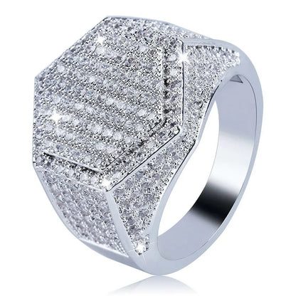 Candy Colored Hexagon Ring | Colorful Zirconia Windmill Band | Caratix