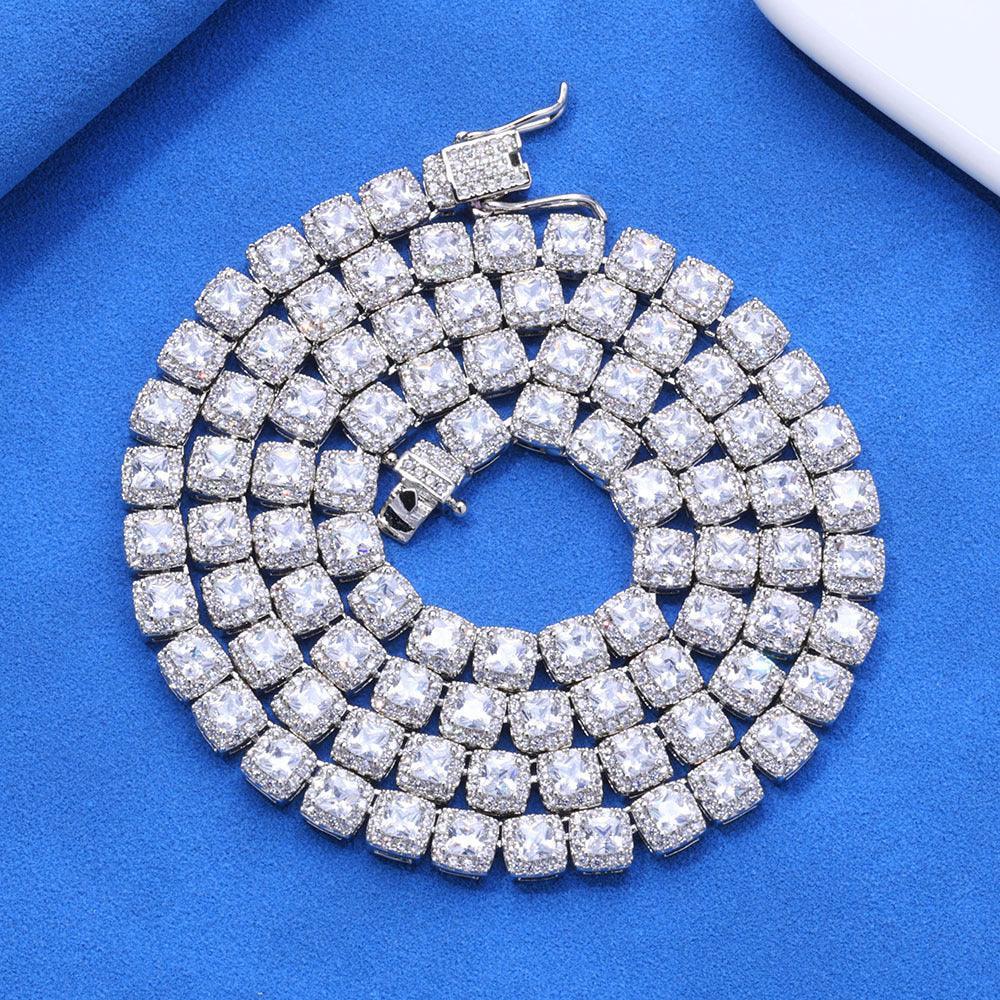 Ice Cube Moissanite Chain – Unique S925 Sterling Silver Iced-Out Hip Hop Men’s Luxury Streetwear Necklace - CaratixJewelry
