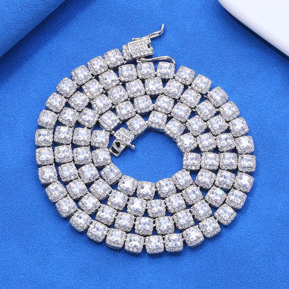 Ice Cube Moissanite Chain – Unique S925 Sterling Silver Iced-Out Hip Hop Men’s Luxury Streetwear Necklace - CaratixJewelry