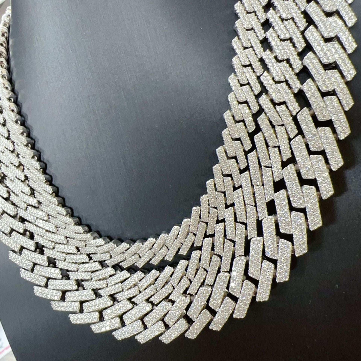 10/12/15mm Moissanite Cuban Link Necklace | S925 Silver Iced Out Chain - CaratixJewelry