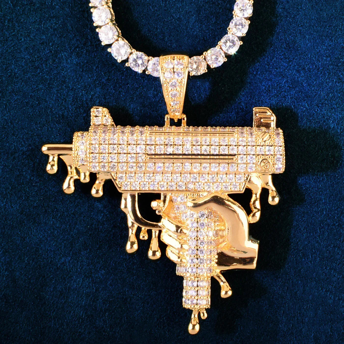 Hip Hop Rapper Style Pendant | CZ Iced Out Men’s Street Dance Trend Necklace - CaratixJewelry