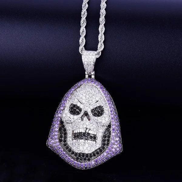 Men's Full Flood CZ Gothic Necklace | Premium Copper Biker Jewelry Caratix - CaratixJewelry