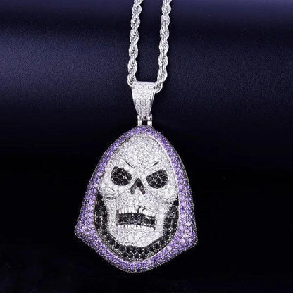 Men's Full Flood CZ Gothic Necklace | Premium Copper Biker Jewelry Caratix - CaratixJewelry