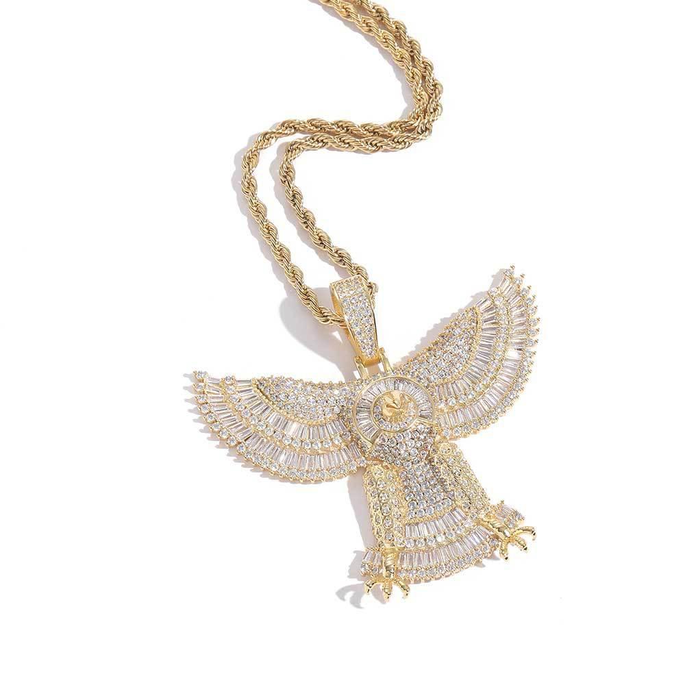 Solid Eagle Pendant Necklace with Micro-Pave Zircon for Men | Caratix Jewelry - CaratixJewelry