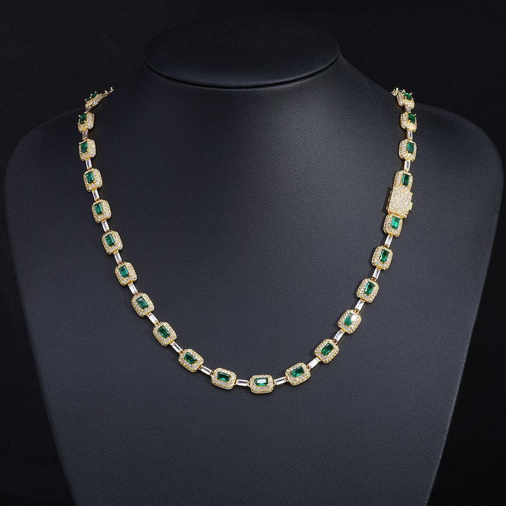 Colorful Gemstone Zircon Necklace Iced Out Jewelry | Caratix Jewelry - CaratixJewelry