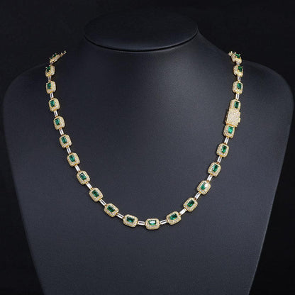 Colorful Gemstone Iced Out Zircon Rapper Chain Jewelry | Caratix Jewelry - CaratixJewelry