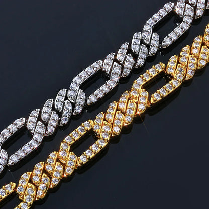 Custom 7mm 3-to-1 Iced Cuban Chain | Figaro Style - CaratixJewelry