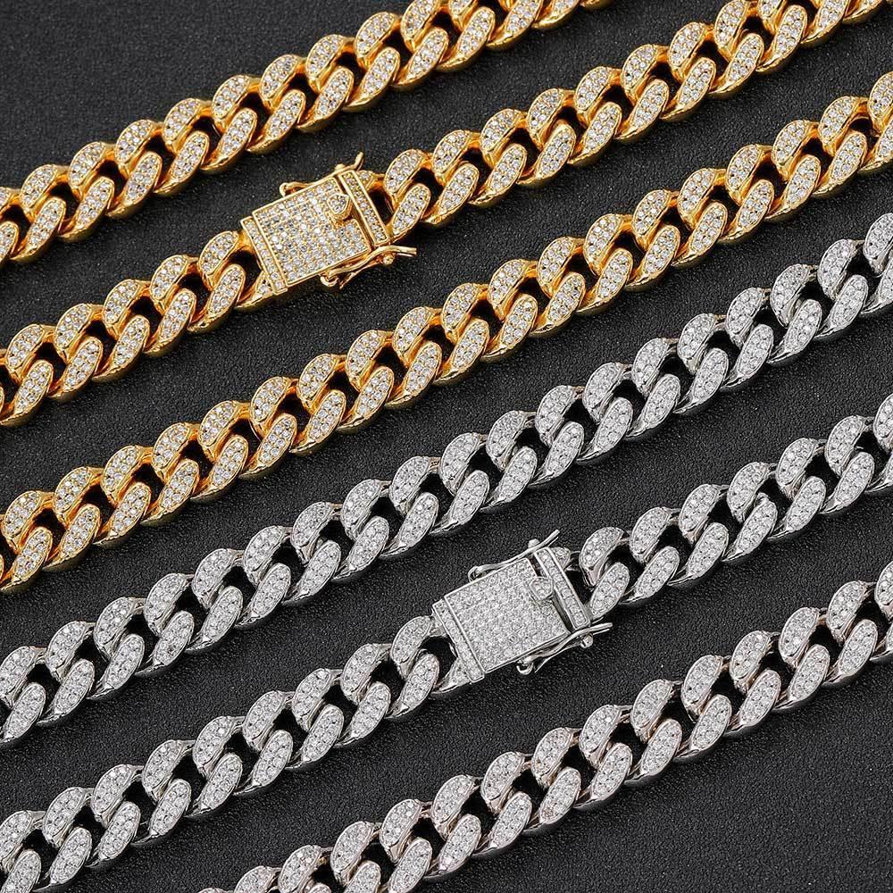 12mm Iced Out Cuban Chain High Quality Zircon Rapper Necklace - CaratixJewelry