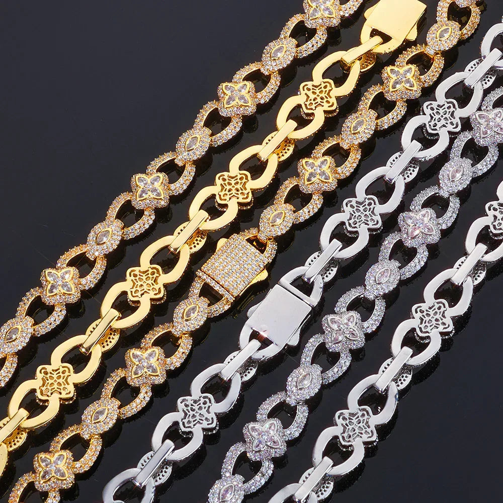 11mm Men's Infinity 8 Evil Eye Clover Bracelet | Iced Out Protection Handpiece | Custom Hip Hop Jewelry | Caratix - CaratixJewelry