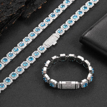 12mm Iced Out Candy Cuban Bracelet Colorful Zircon Hip Hop Jewelry for Men | Caratix Jewelry - CaratixJewelry