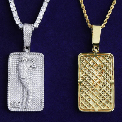 Iced Out Rapper with Microphone Pendant | Men's Real Copper CZ Performer Necklace - CaratixJewelry