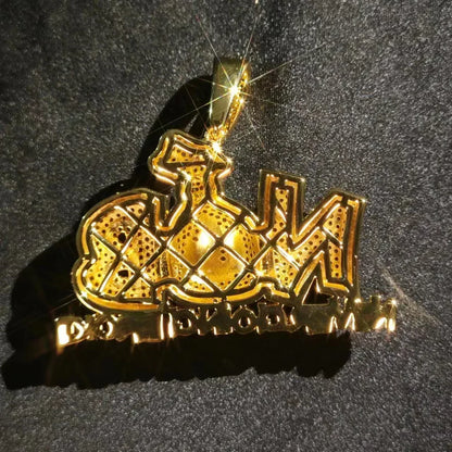 N&B Letter Pendant Necklace | CZ Iced Out Hip Hop Unisex Trend Jewelry - CaratixJewelry