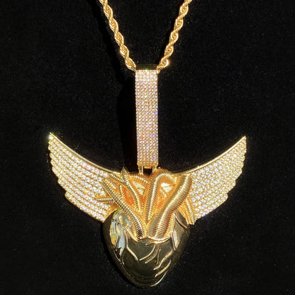 Men's "Freedom & Passion" Necklace | Premium Real Copper CZ Angel Wings - CaratixJewelry