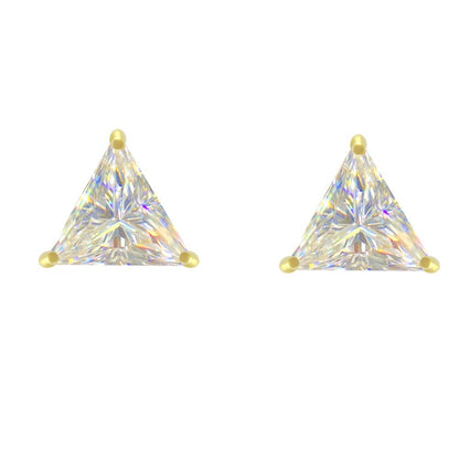 S925 Sterling Silver Triangle Moissanite Studs | Trillion Cut Earring | Caratix