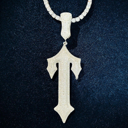 Iced Out Sword Pendant Necklace | CZ Hip Hop Punk Men’s Streetwear Jewelry - CaratixJewelry