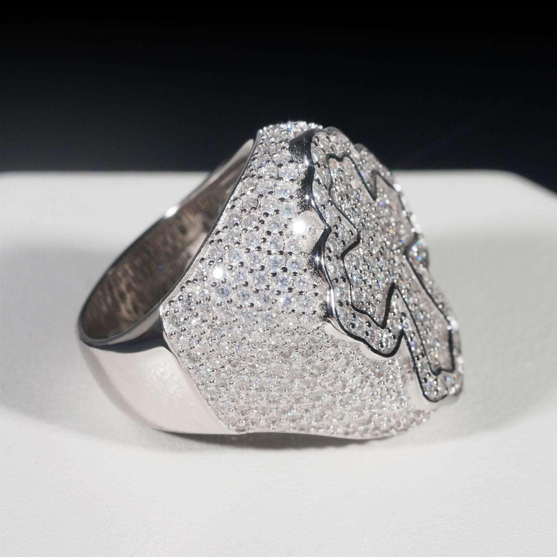 D-Color Moissanite Cross Ring | 925 Silver Unisex Iced Out Fashion Jewelry - CaratixJewelry