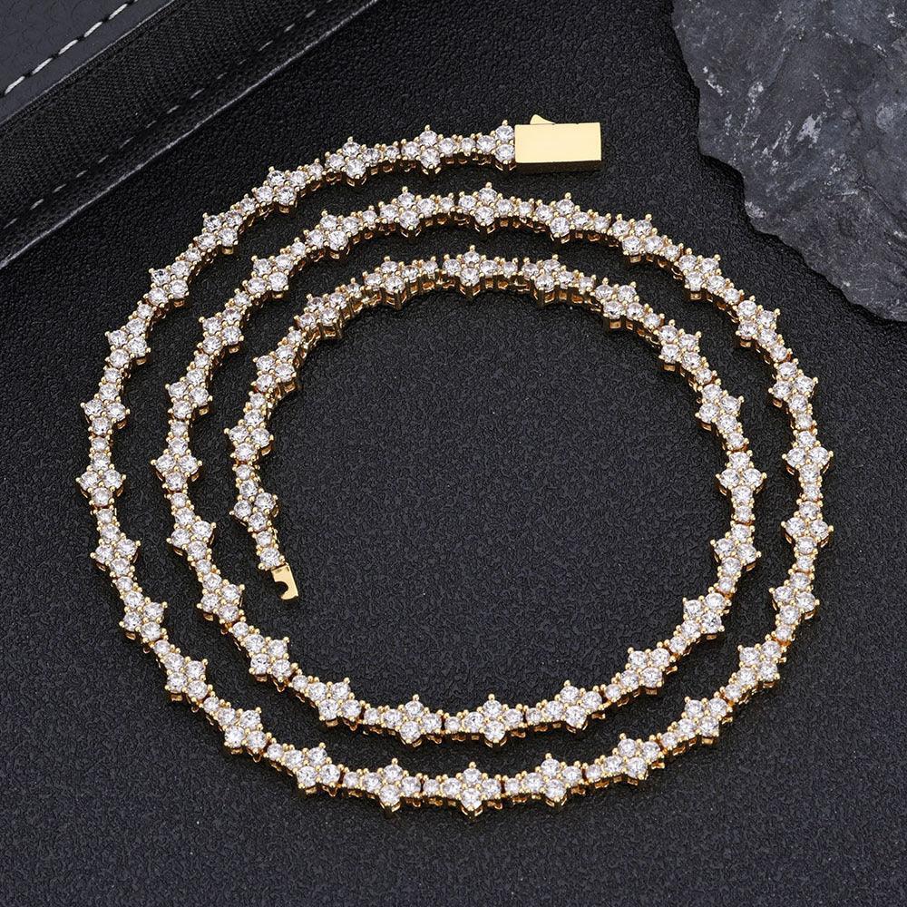 Custom 18K Gold Airplane Moissanite Tennis Chain | Luxury Women's Hip Hop Bling | Caratix - CaratixJewelry