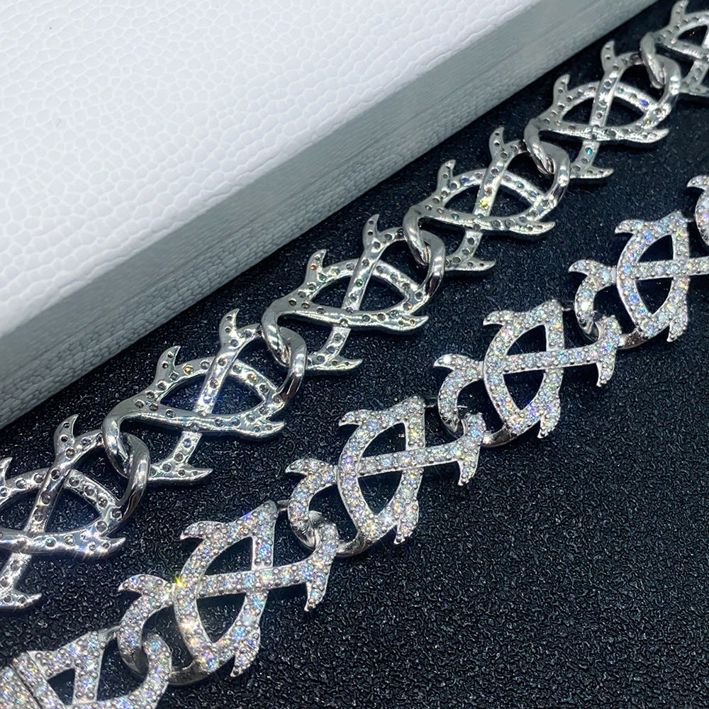 15mm S925 Sterling Silver Moissanite Cuban Link Chain | Heavyweight Iced Out Necklace | Caratix