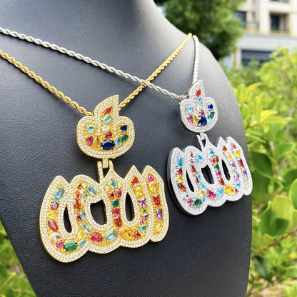 VVS Moissanite Hip Hop Pendant | Passes Tester | Men's Multicolor Iced Out Necklace - CaratixJewelry