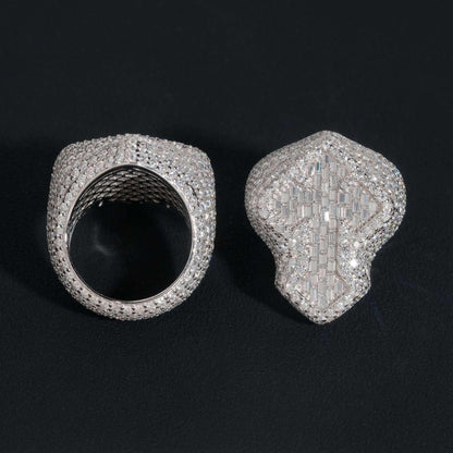 D-Color VVS Moissanite Cross Ring | S925 Silver Unisex Iced Out Hip Hop Jewelry - CaratixJewelry