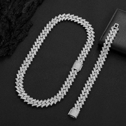 15mm Miami Cuban Chain Bracelet with Zircon - CaratixJewelry
