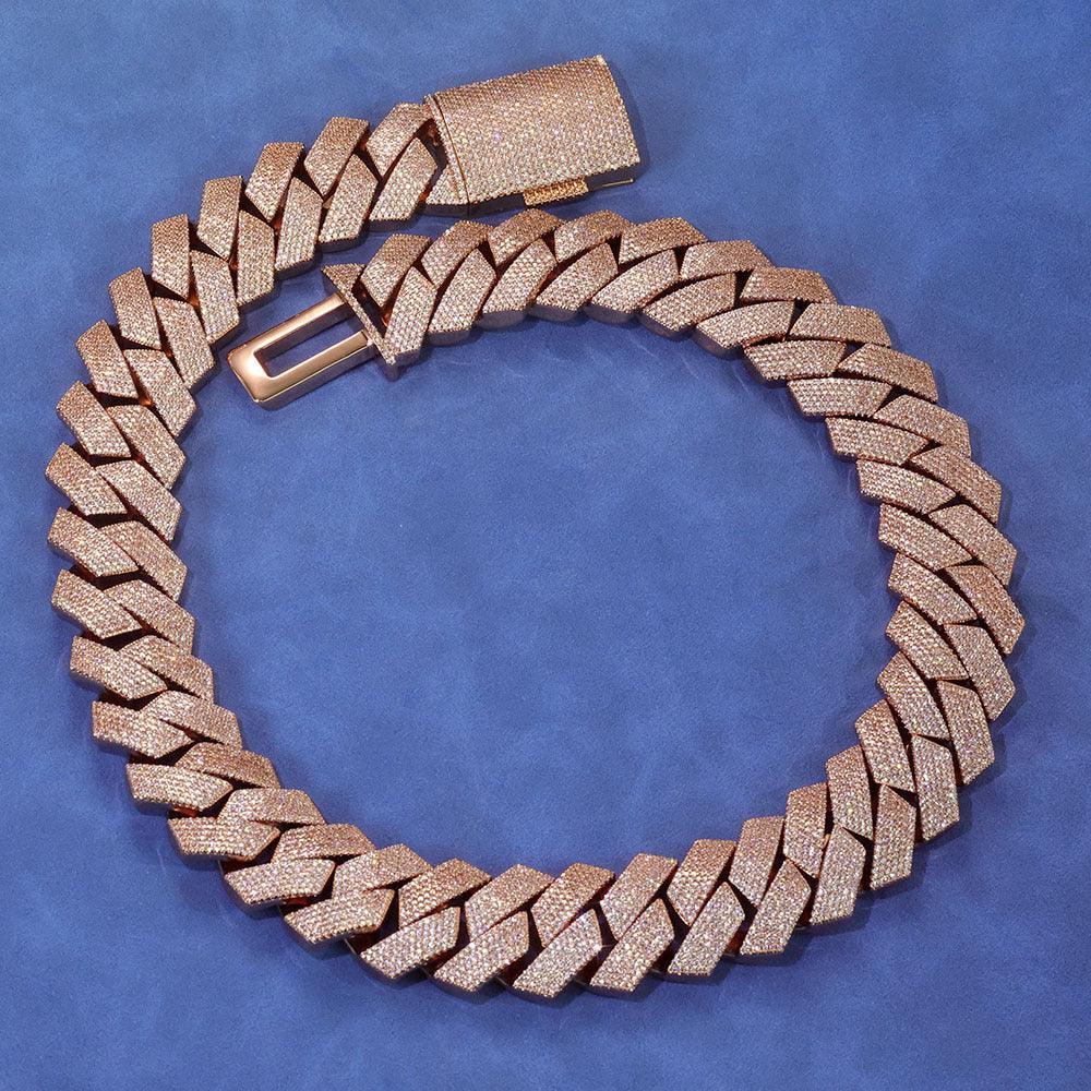 Iced Out Cuban Chain Necklace Six Row Cut Zircon - CaratixJewelry