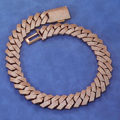 Iced Out Cuban Chain Necklace Six Row Cut Zircon - CaratixJewelry