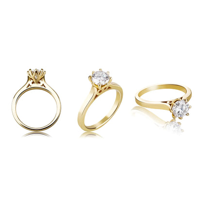 D Color VVS1 Moissanite Ring | S925 Sterling Silver | Caratix