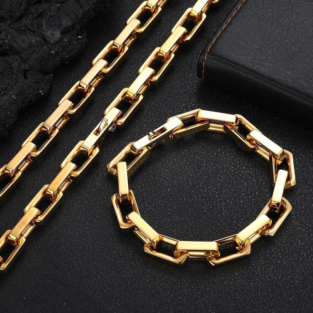 Custom 9mm Bamboo Link Titanium Steel Necklace for Men | Hip Hop Jewelry – Caratix Jewelry - CaratixJewelry