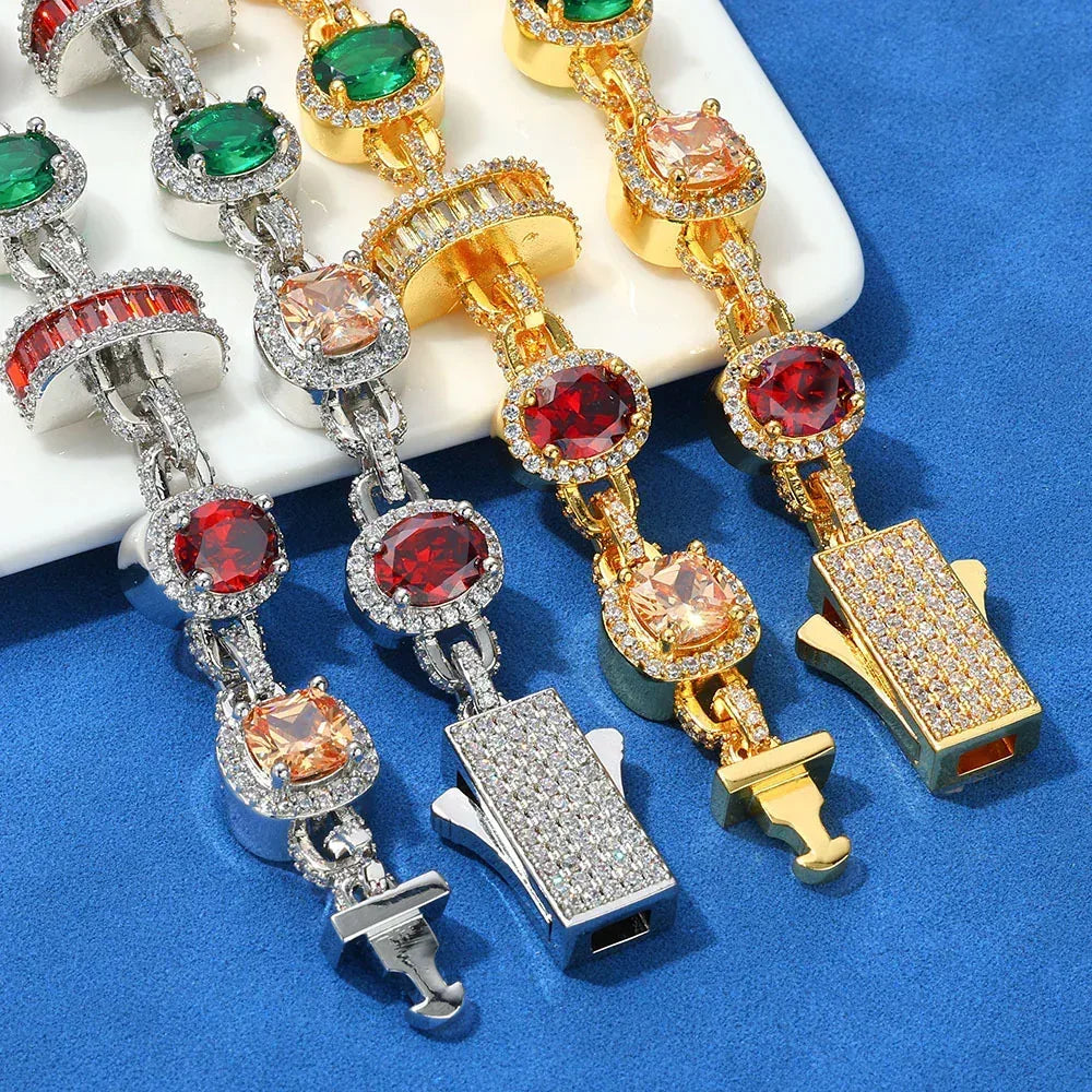 Colorful Gemstone Hip Hop Necklace for Men | Caratix Jewelry - CaratixJewelry