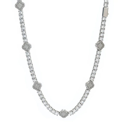 Custom Iced Out Jewelry Clover Tennis Chain | Full Iced Necklace & Bracelet | Caratix - CaratixJewelry