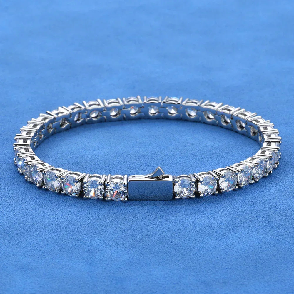 Custom S925 Silver Single-Row Tennis Bracelet | Men's Essential Iced Out Jewelry | Caratix - CaratixJewelry