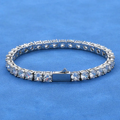 Custom S925 Silver Single-Row Tennis Bracelet | Men's Essential Iced Out Jewelry | Caratix - CaratixJewelry