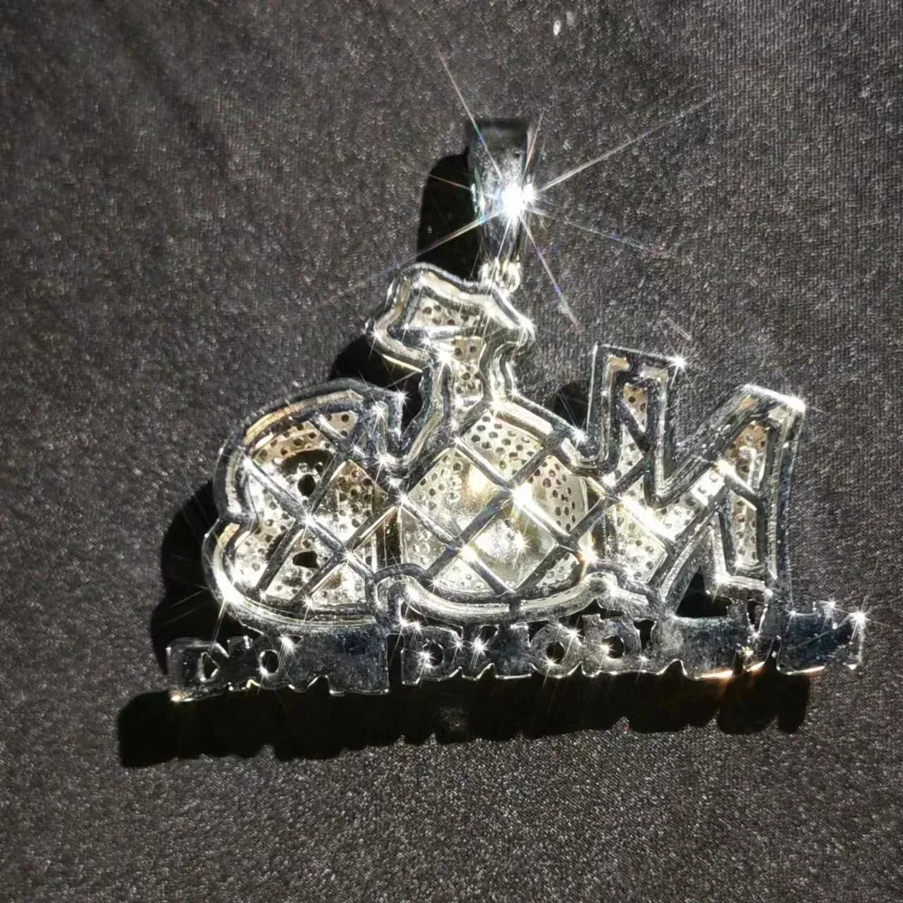 N&B Letter Pendant Necklace | CZ Iced Out Hip Hop Unisex Trend Jewelry - CaratixJewelry
