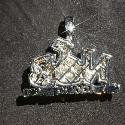 N&B Letter Pendant Necklace | CZ Iced Out Hip Hop Unisex Trend Jewelry - CaratixJewelry