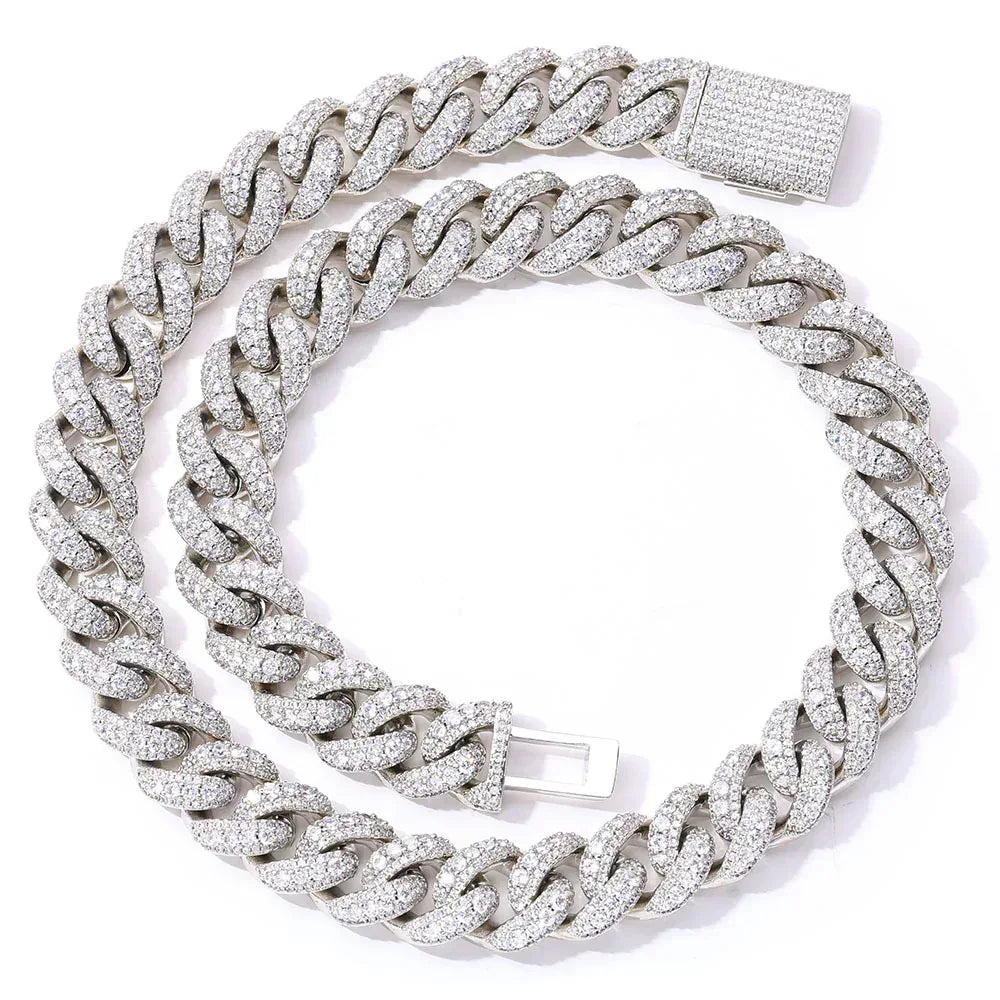 Bold Moissanite Cuban Link Chain – S925 Sterling Silver Iced-Out Hip Hop Men’s Luxury Statement Streetwear Necklace - CaratixJewelry