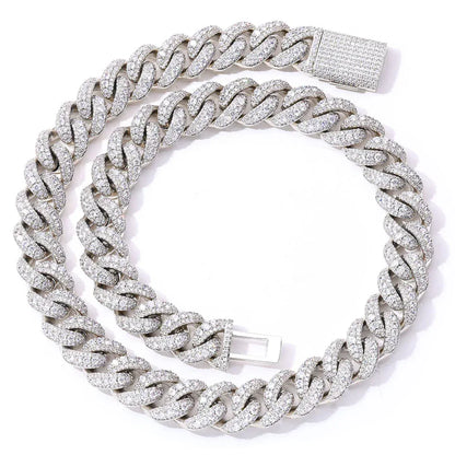 Custom Iced-Out Bubble Cuban Chain Necklace with Zircon Stones - CaratixJewelry