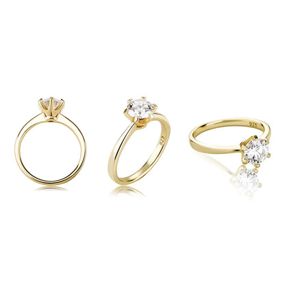 D Color VVS1 Moissanite Ring | S925 Silver Platinum Plated | Caratix