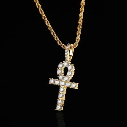 Custom Full Cross Pendant Necklace with Zircon Stones for Men | Caratix Jewelry - CaratixJewelry